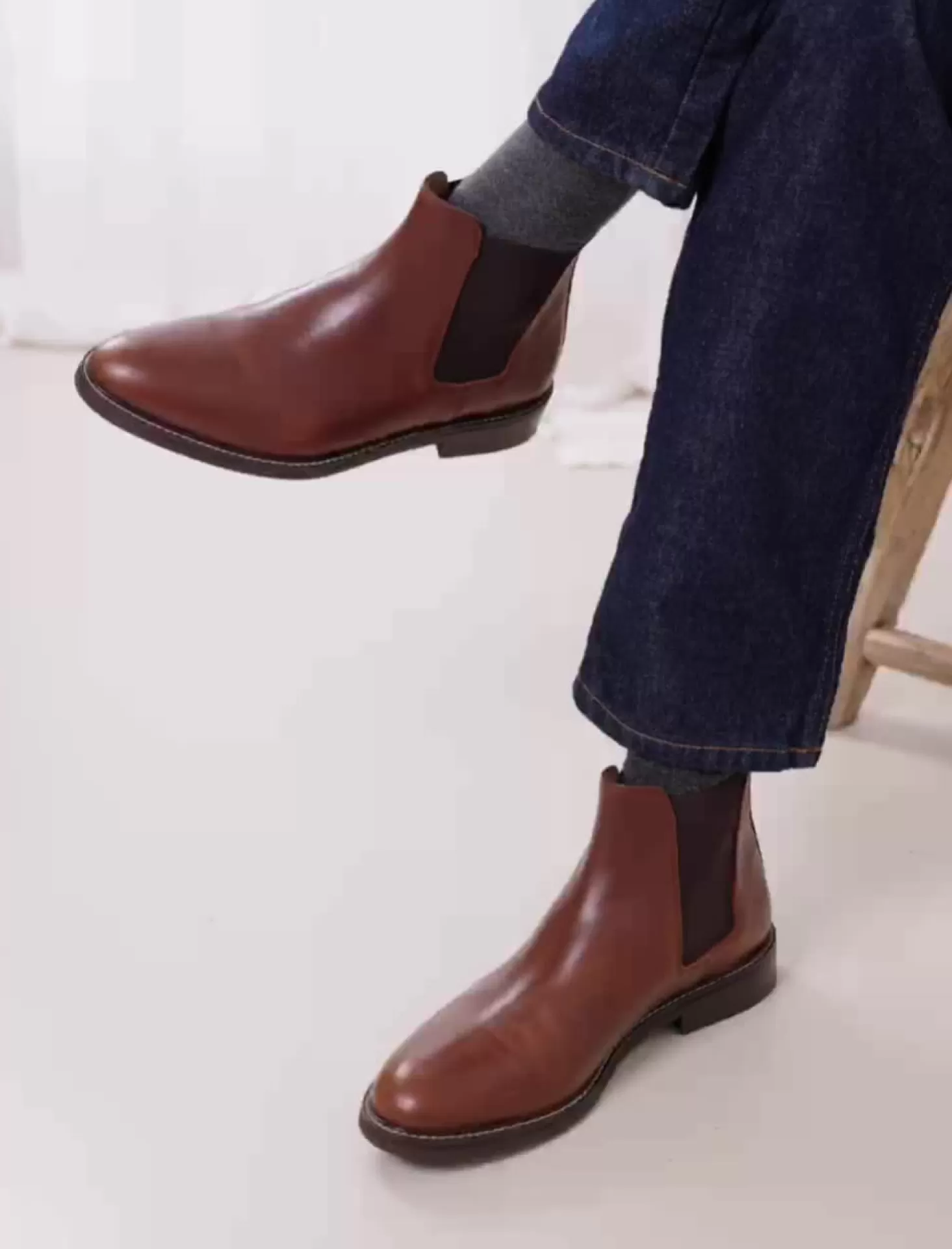 Pied de Biche Boots Et Bottines<Chelsea Boots Casual V2 Havane Et Chocolat