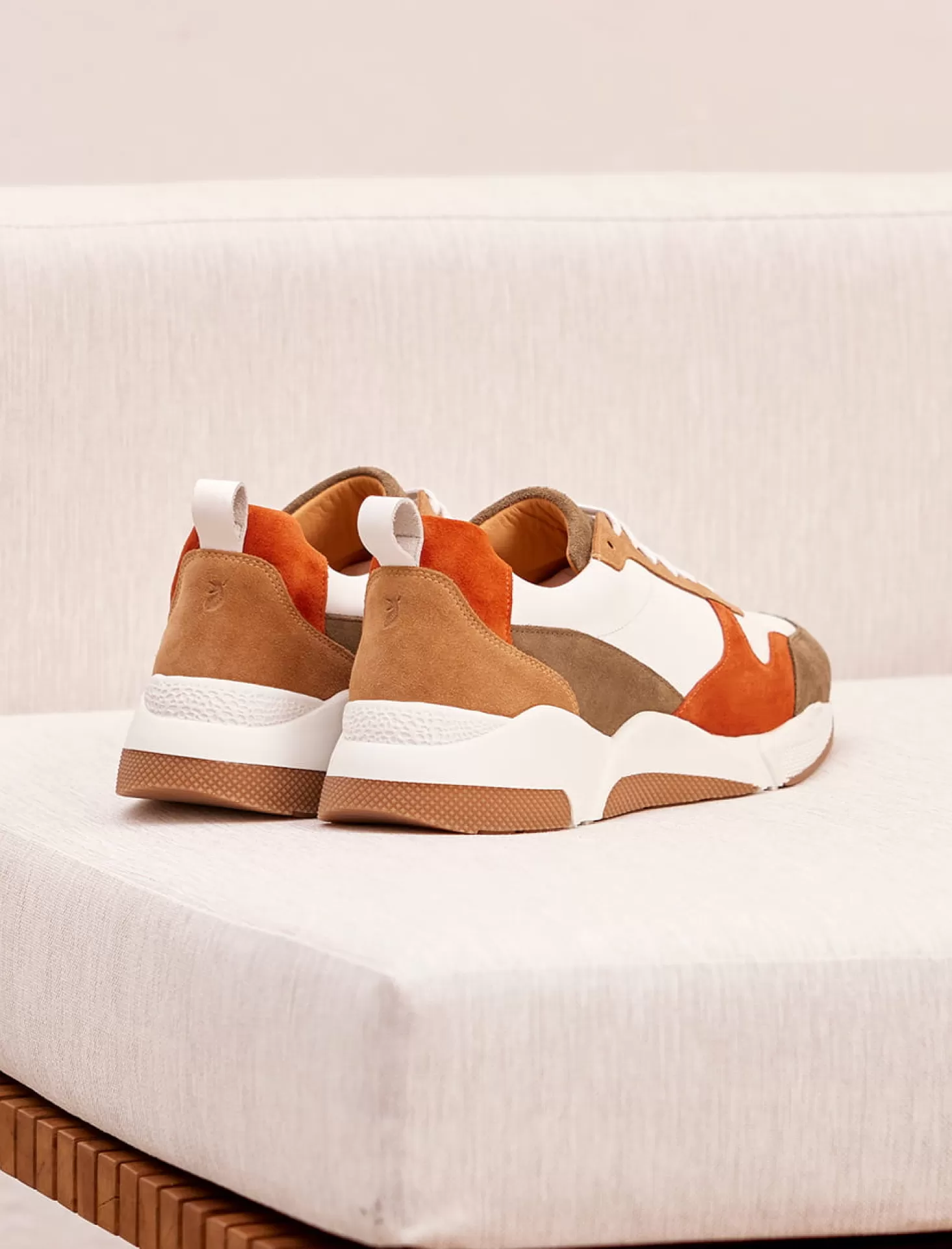 Pied de Biche Sneakers<Running Thelma Blanc, Rouille & Kaki