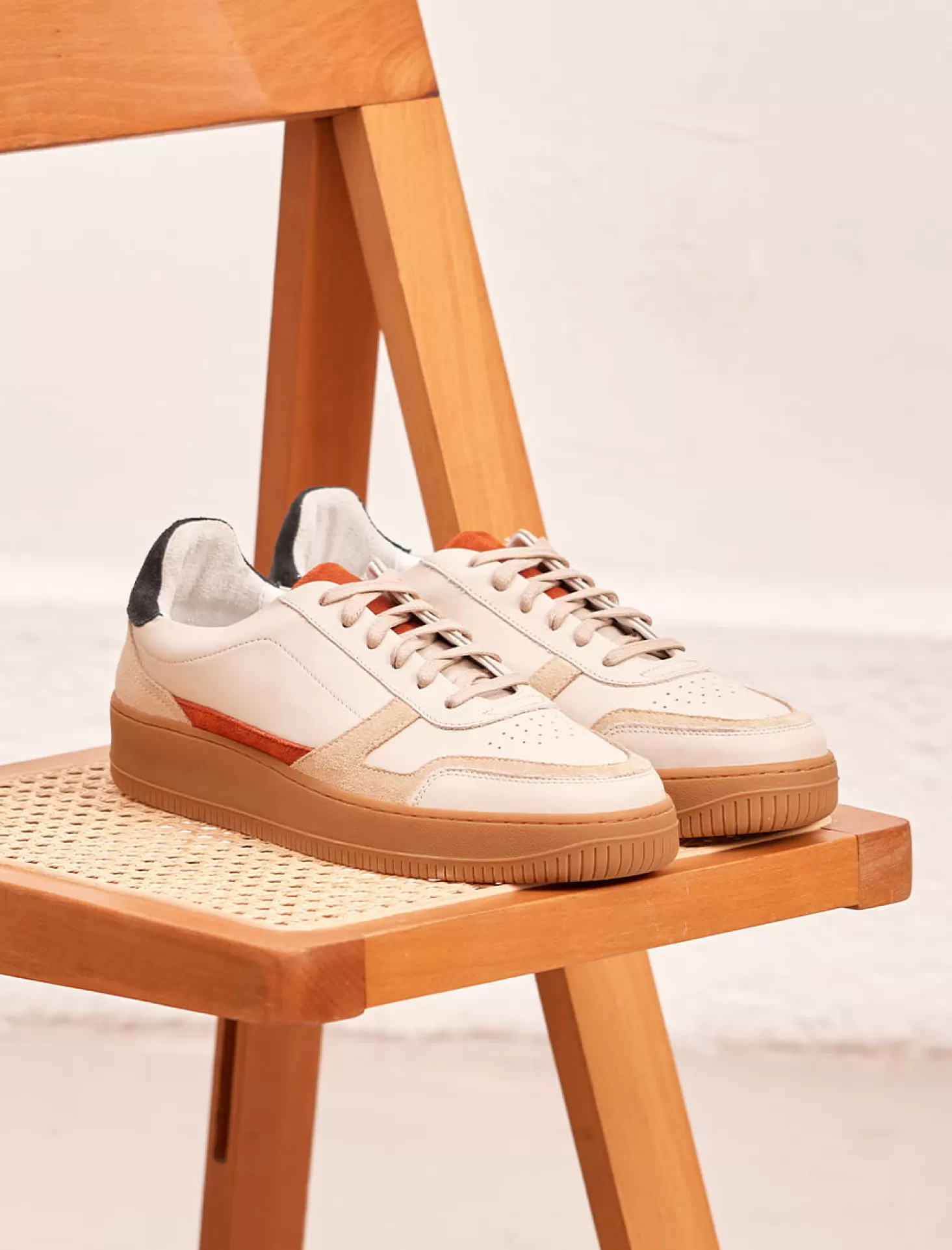 Pied de Biche Sneakers<Vasco Creme, Sable, Rouille
