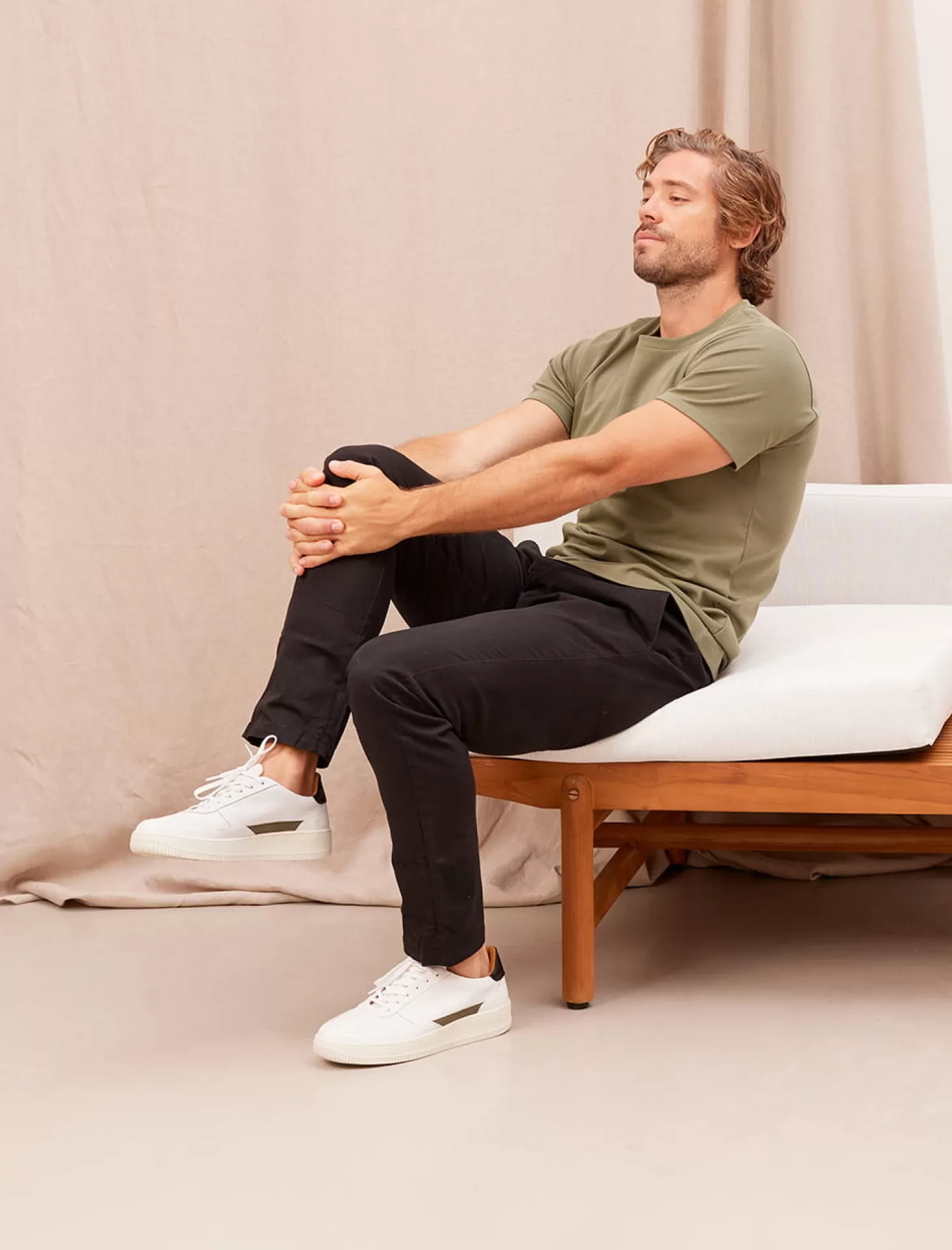 Pied de Biche Sneakers<Vasco Blanc, Noir Et Kaki
